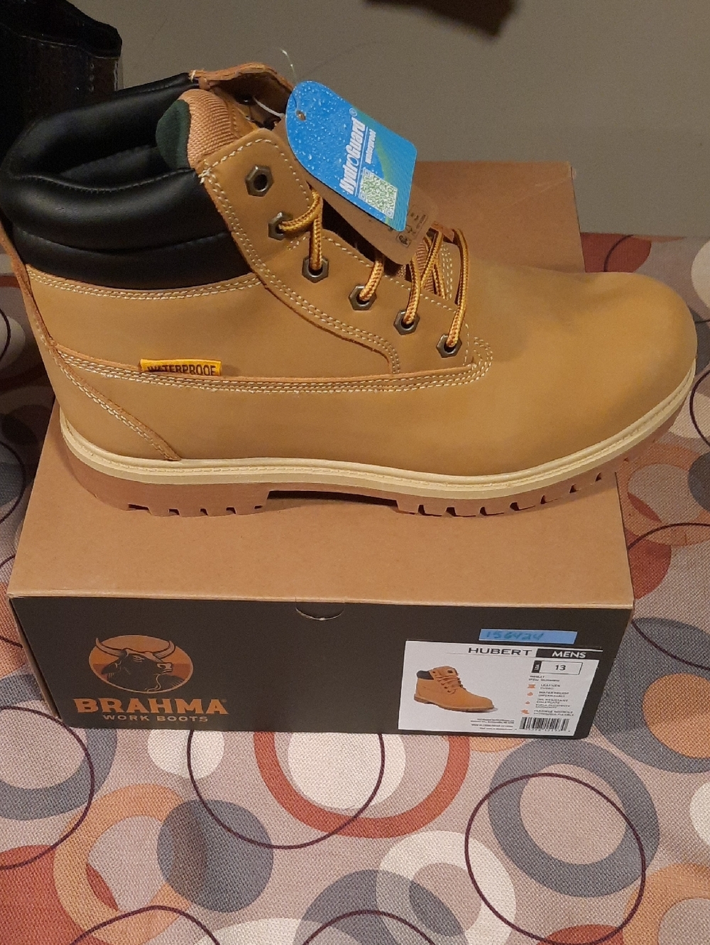 Mens Size 13 Brahma Men's Wheat/Tan Work Boots with Black Collar NIB